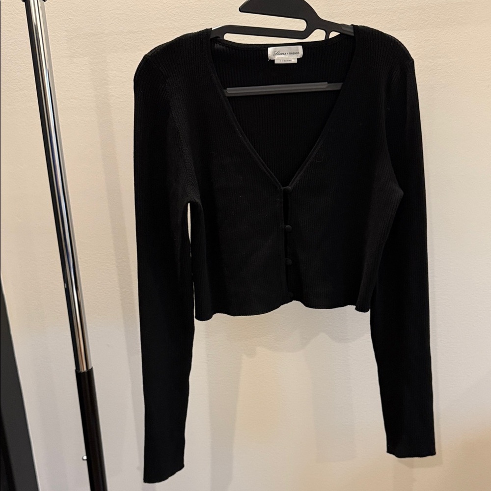 Lovers + Friends Black Ribbed Sweater